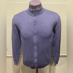 Lavane sweater zipper up mock neck gray regular fit stretchy